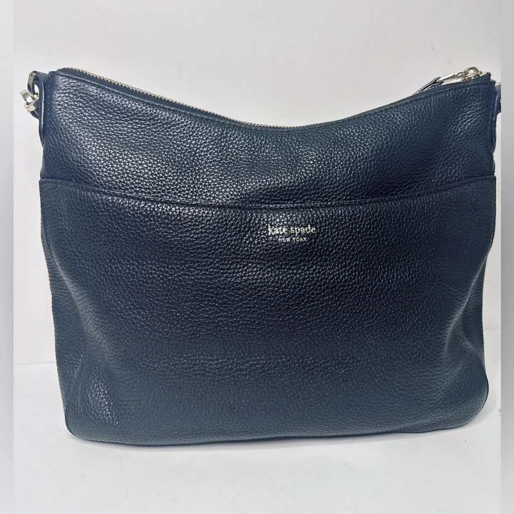 Kate Spade Cobble hill Medium Convertible Leather Messenger Shoulder Bag Black